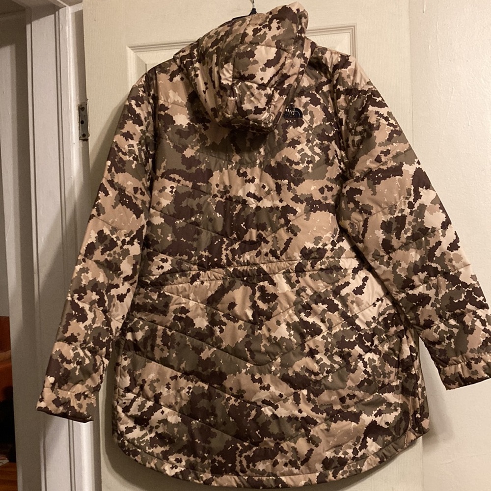NWT North Face Tamburello Parka - Burnt Olive Green Digi Topo Print - Picture 12 of 15